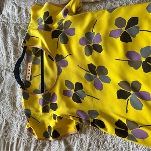 Marni Vibrant Yellow Top with Floral Pattern